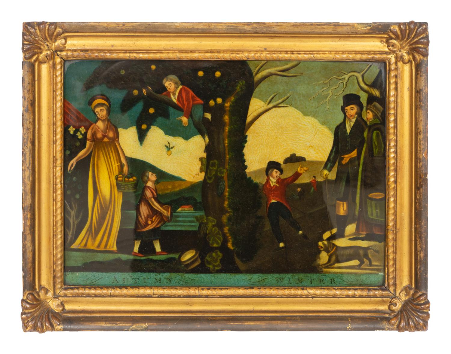 Two English Reverse-Glass Pictures