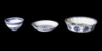 Three Chinese Blue and White Porcelain Wares