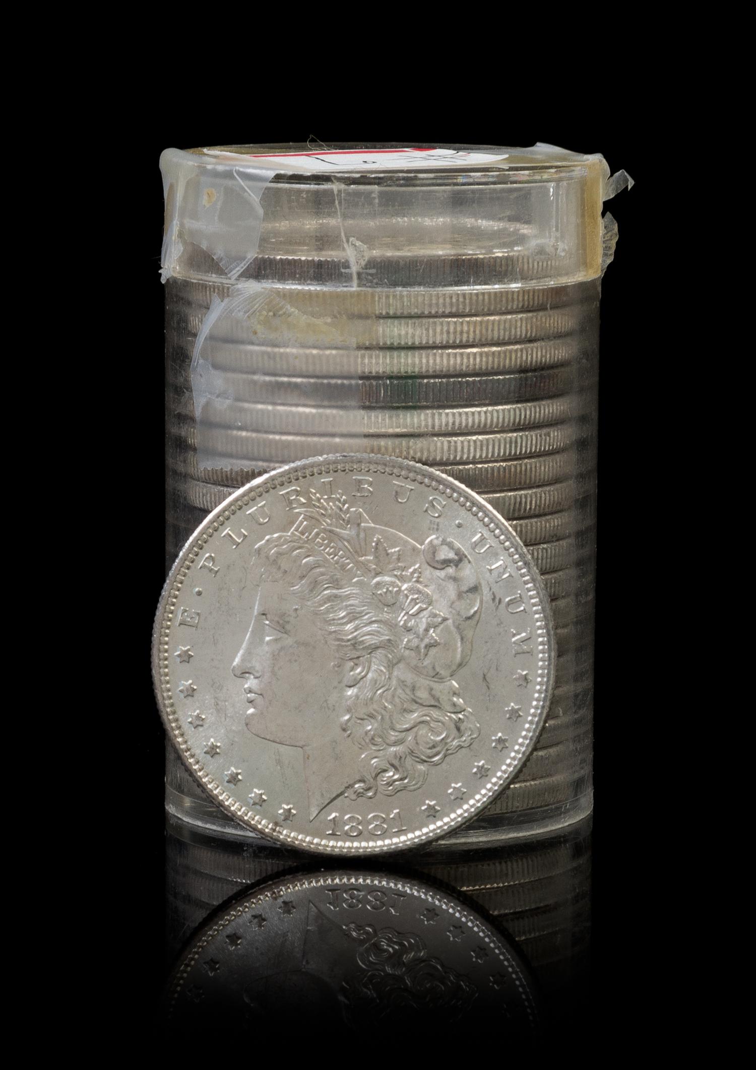 A Group of Twenty United States 1881-S Morgan Silver Dollars
