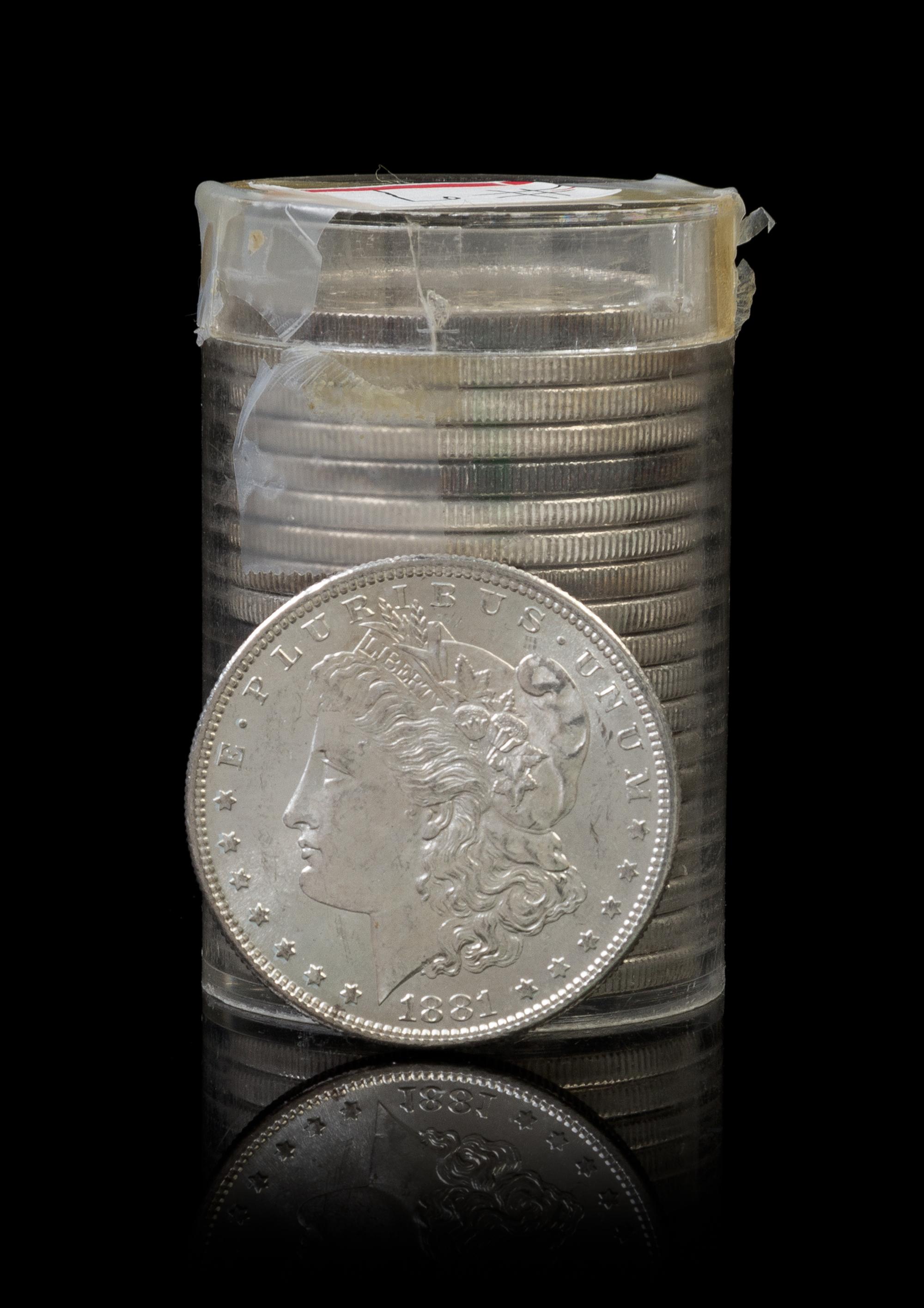 A Group of Twenty United States 1881-S Morgan Silver Dollars