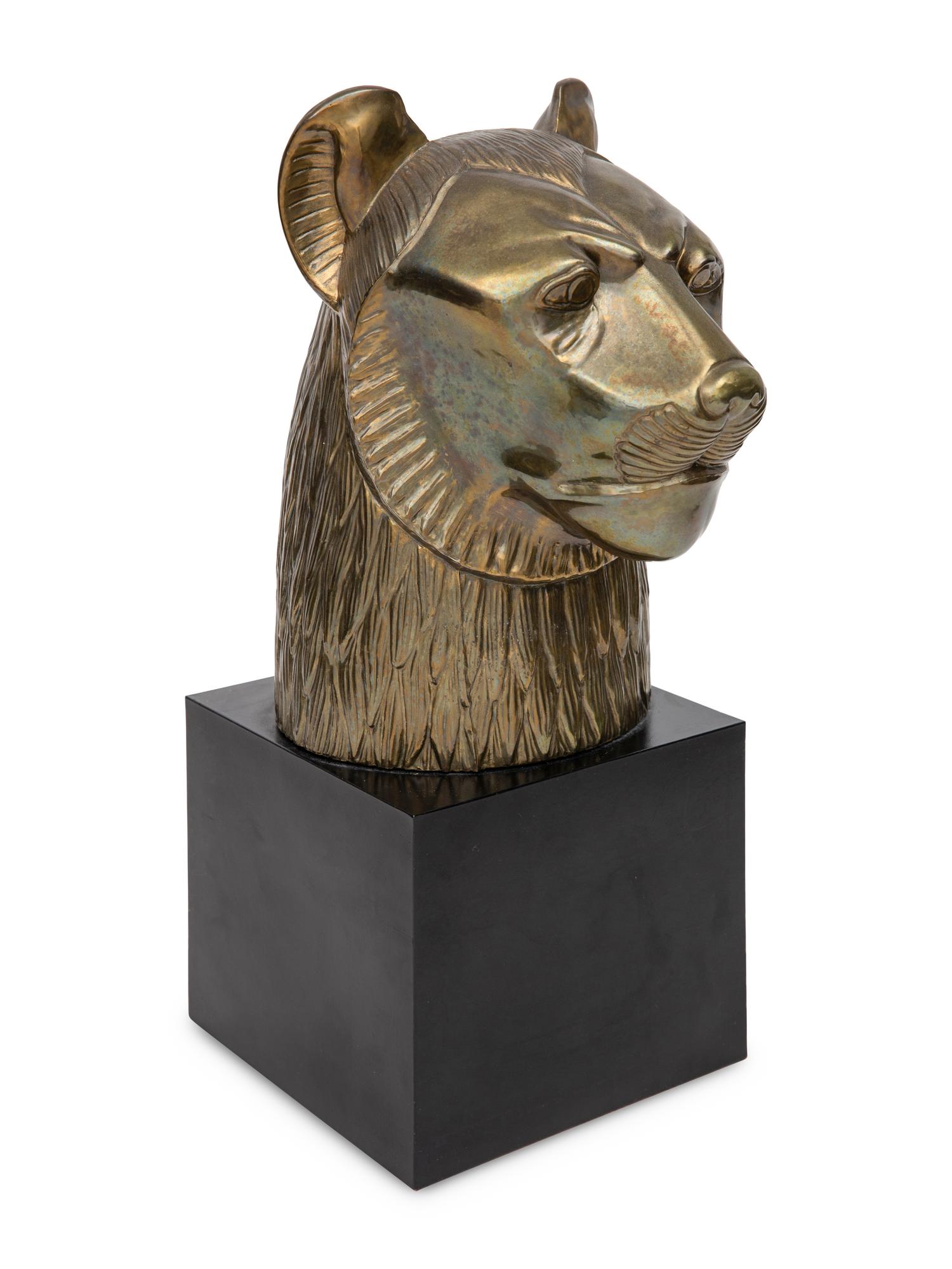 A Chapman Brass Bust of Sekhmet