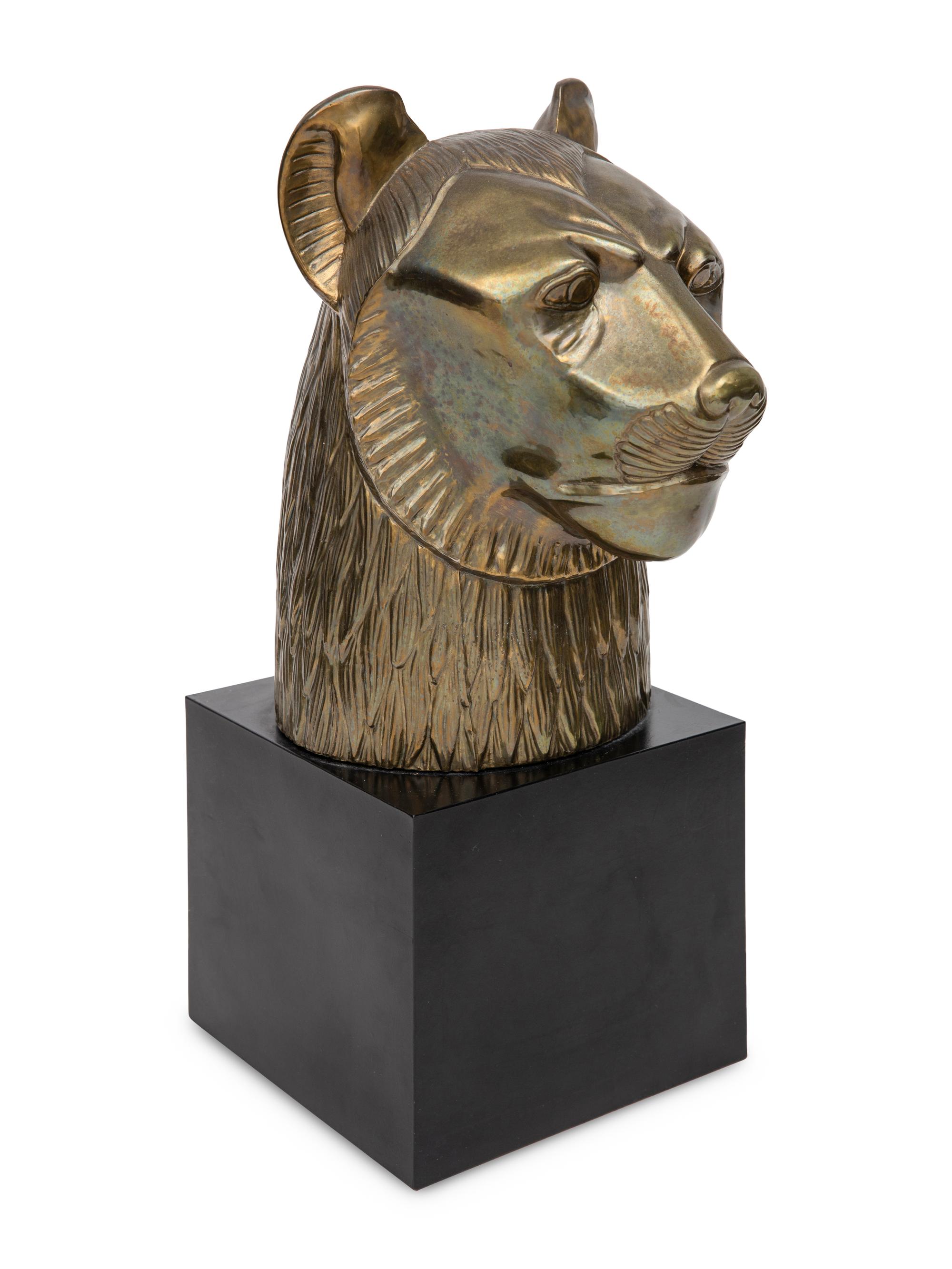 A Chapman Brass Bust of Sekhmet