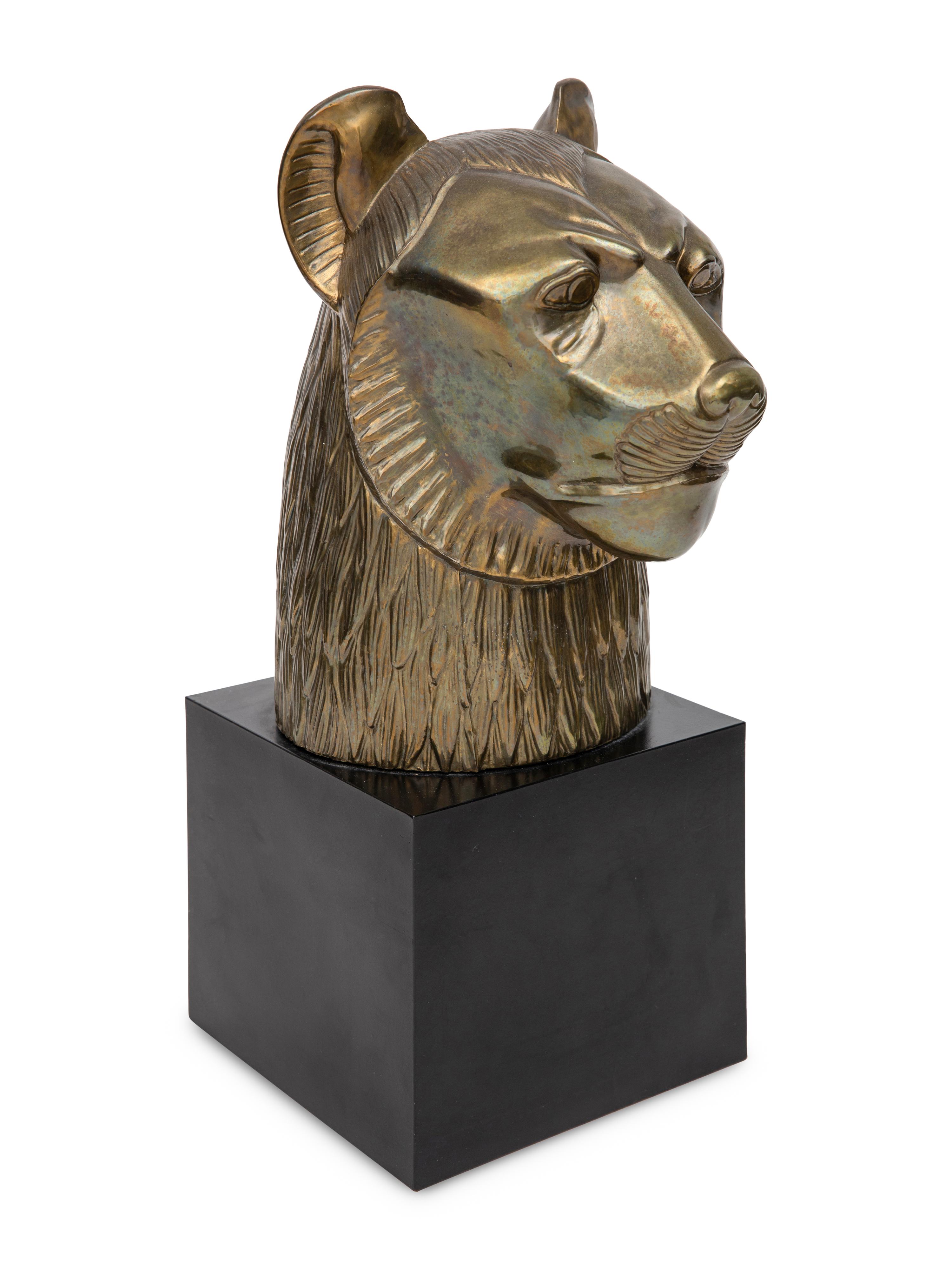 A Chapman Brass Bust of Sekhmet