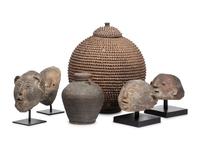 A Group of Ethnographic Masks and Vessels