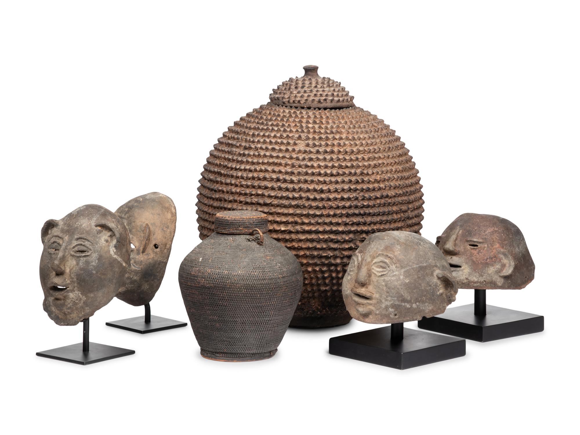 A Group of Ethnographic Masks and Vessels