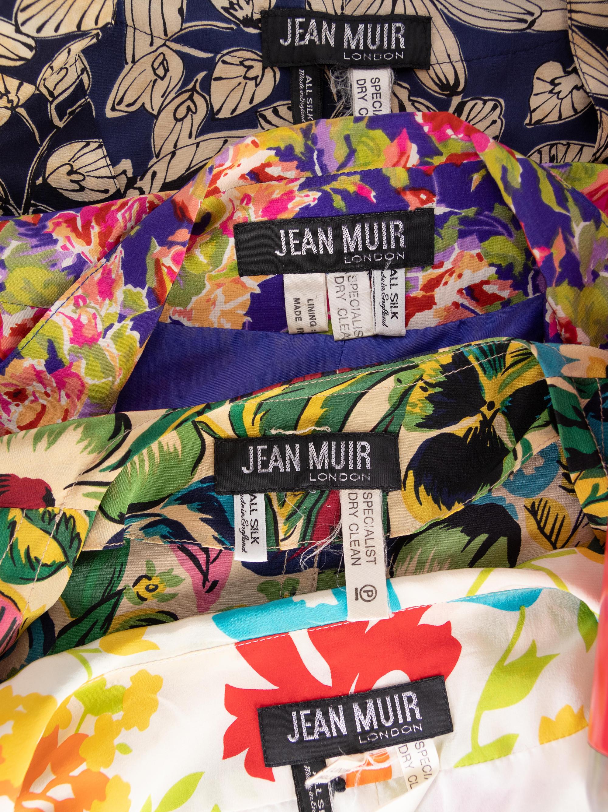 Four Jean Muir Floral Pant Ensembles, 1980-90s