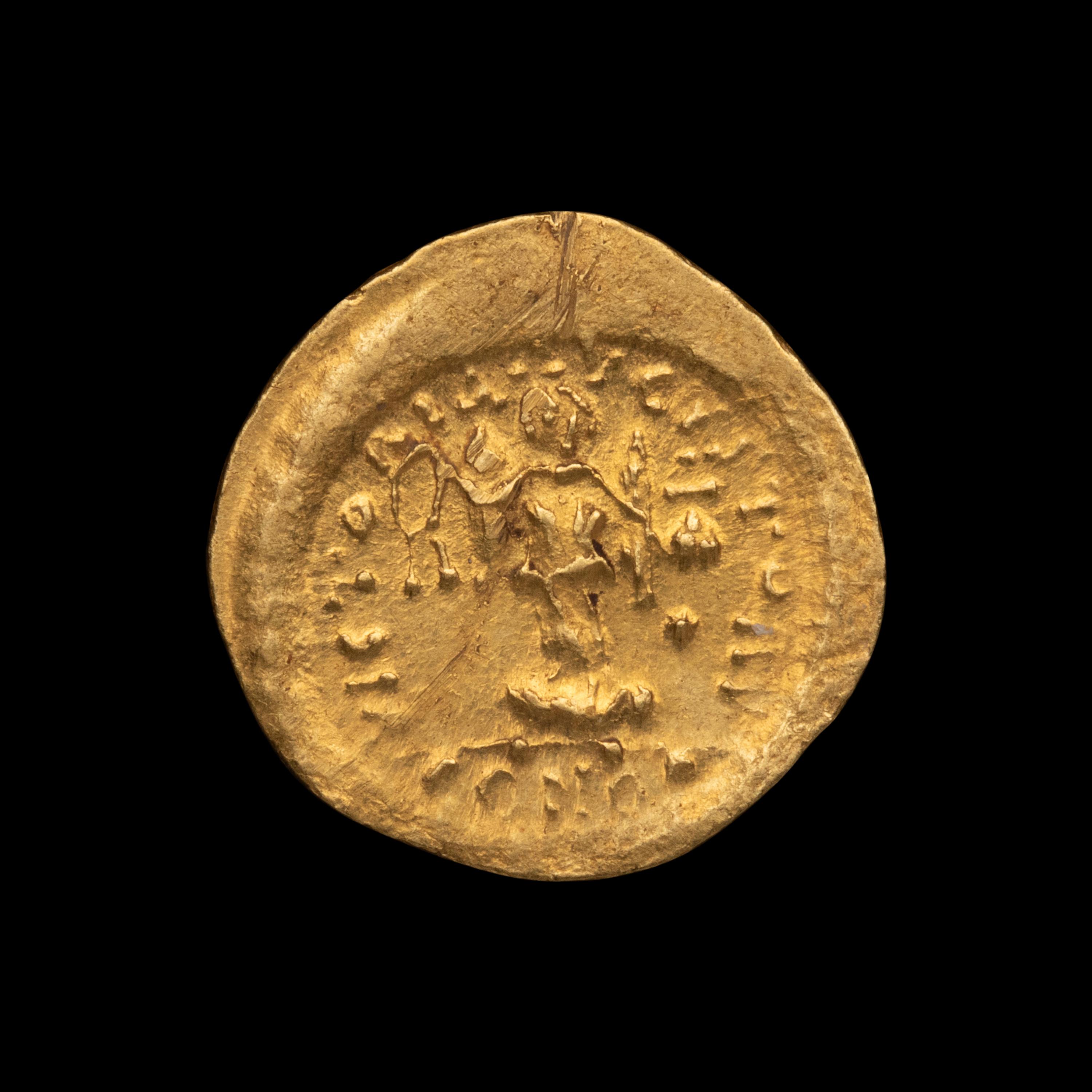 [ANCIENTS] BYZANTINE EMPIRE. Justinian I (527-565 AD). Av Tremissis (1.3 g, 16 mm)
