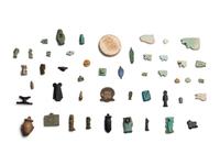 Forty-Six Egyptian Faience, Stone, and Terracotta Objects