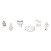Six Glass Articles with Animal Decoration