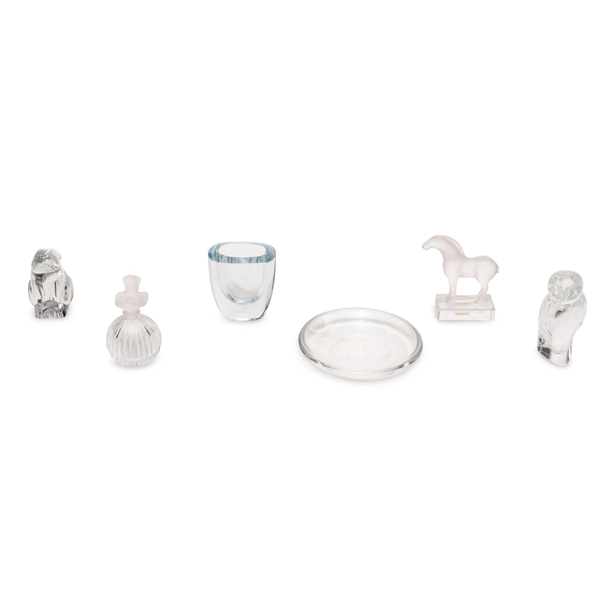 Six Glass Articles with Animal Decoration