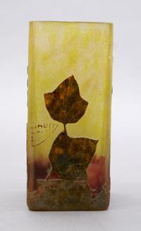 A Daum Cameo Glass Vase, Height 4 3/4 inches.
