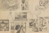 Walter Biggs, (American, 1886–1968), A Group of Six Sketches