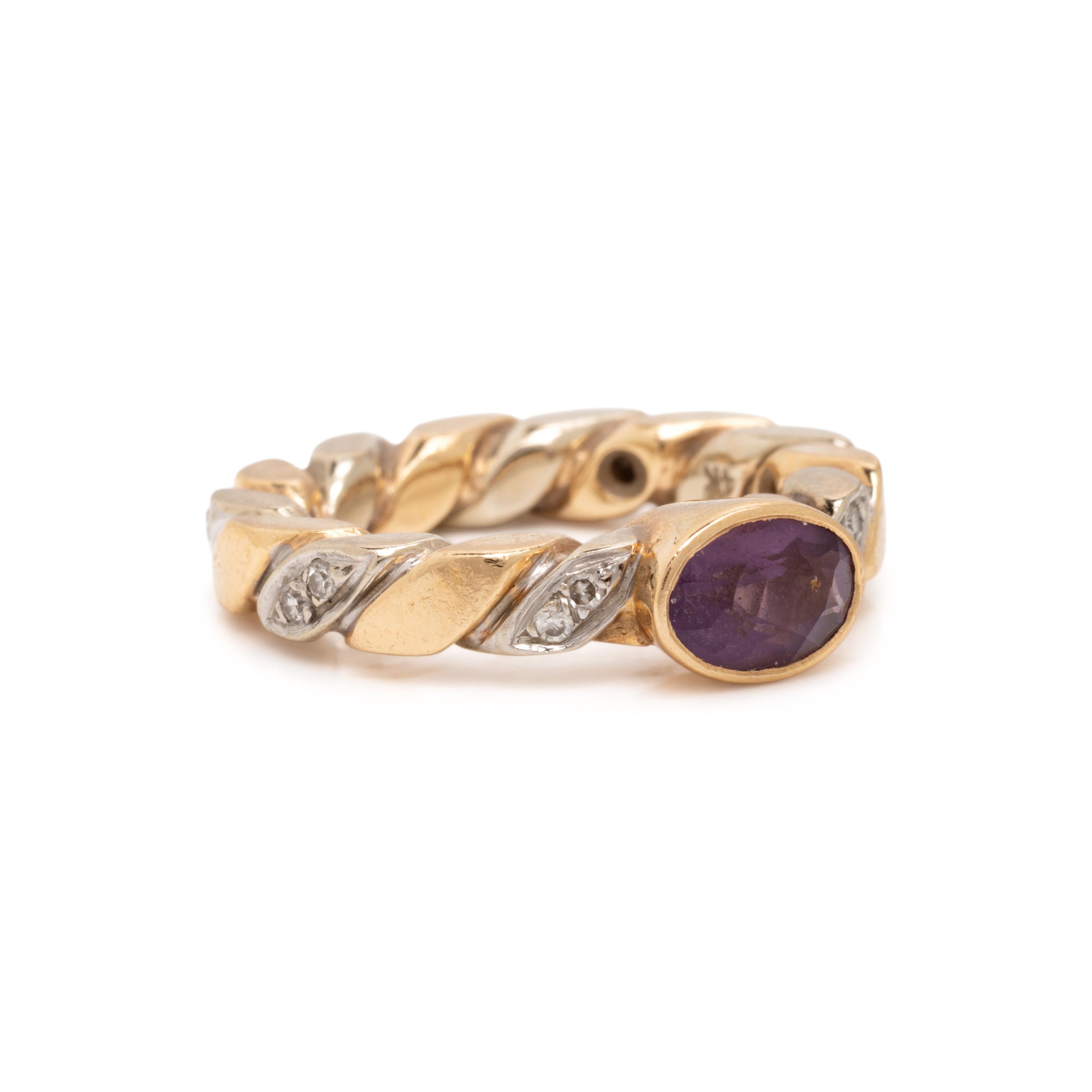 Set of Three Multigem and Bicolor Gold Rings