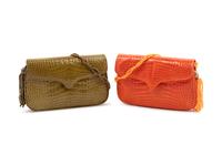 Two Lana Marks Alligator Cross Body Bags, 1990-2010s