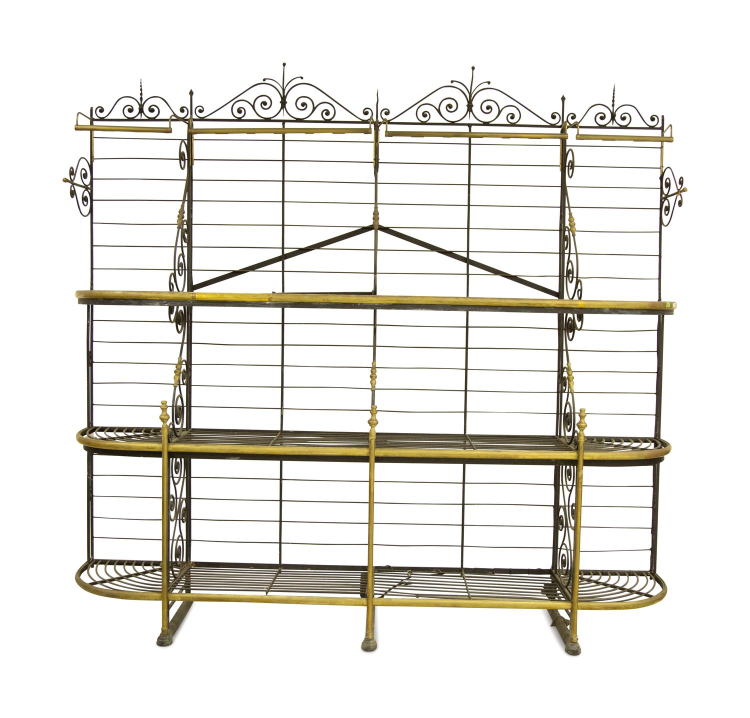 A French Monumental Iron and Brass Bakers Rack — 19th/20th Century