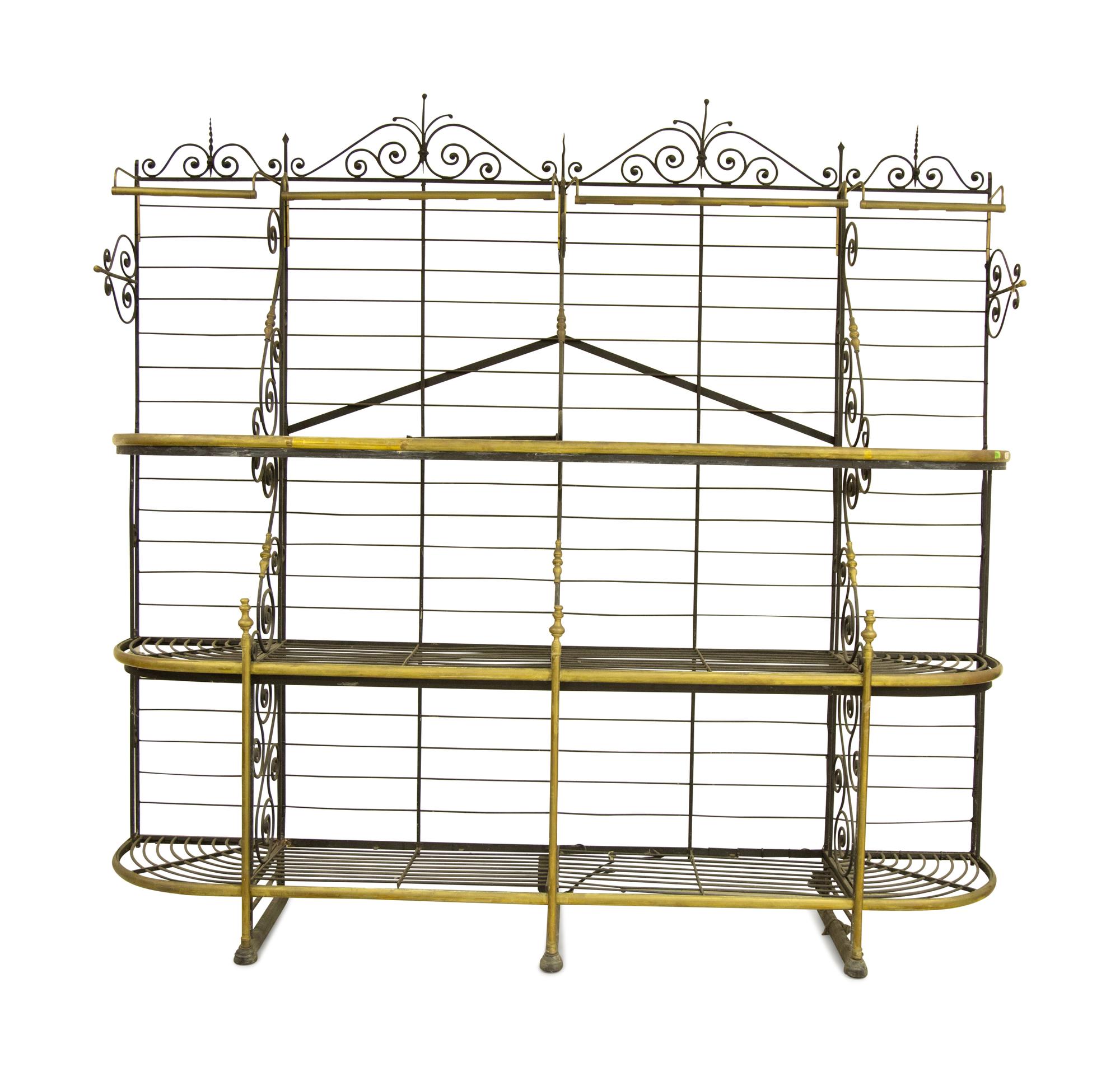 A French Monumental Iron and Brass Bakers Rack — 19th/20th Century