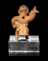 Two Colima Pottery Figures and a Whistle