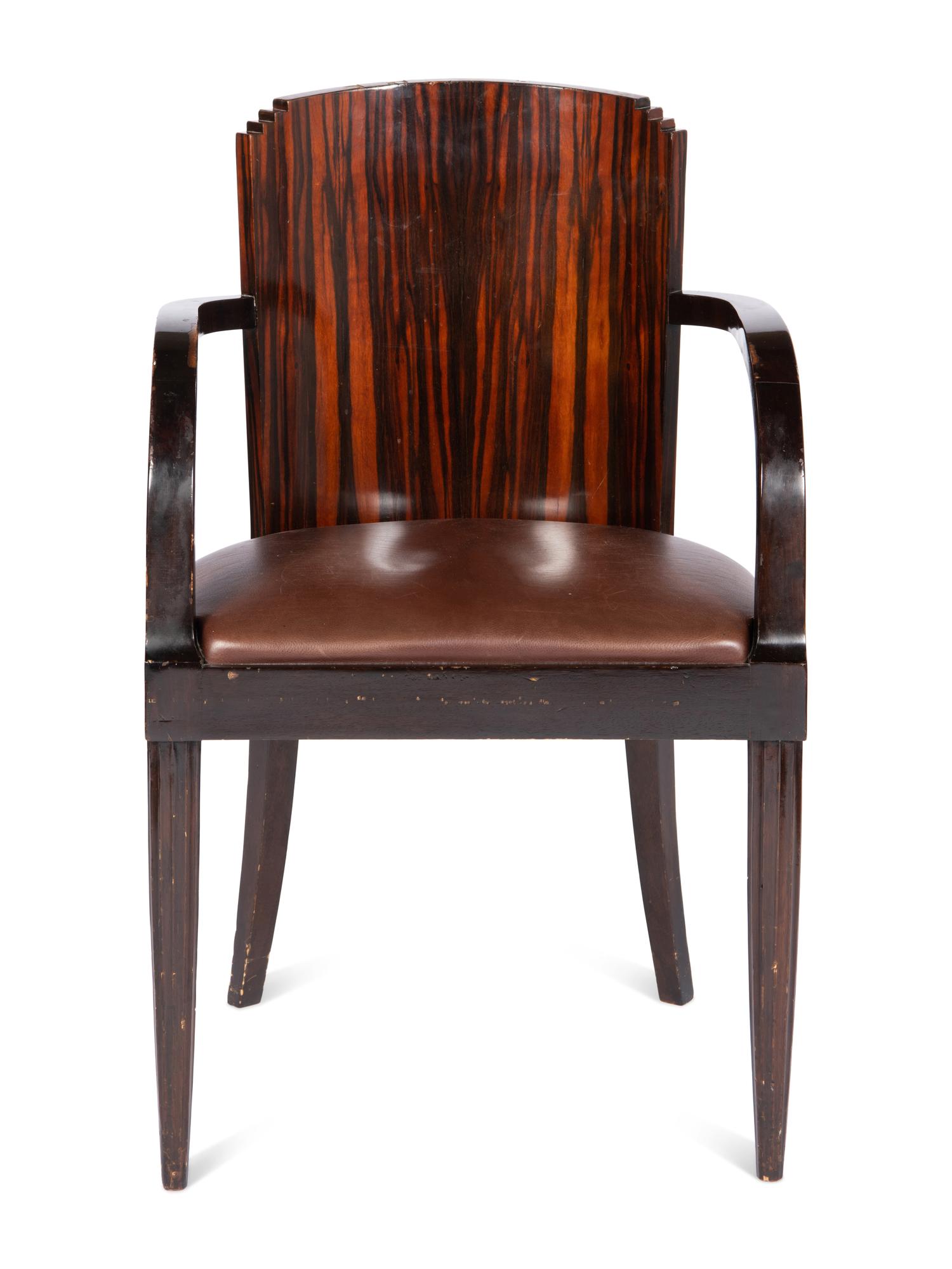 A French Art Deco Macassar Ebony Fauteuil