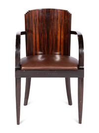 A French Art Deco Macassar Ebony Fauteuil