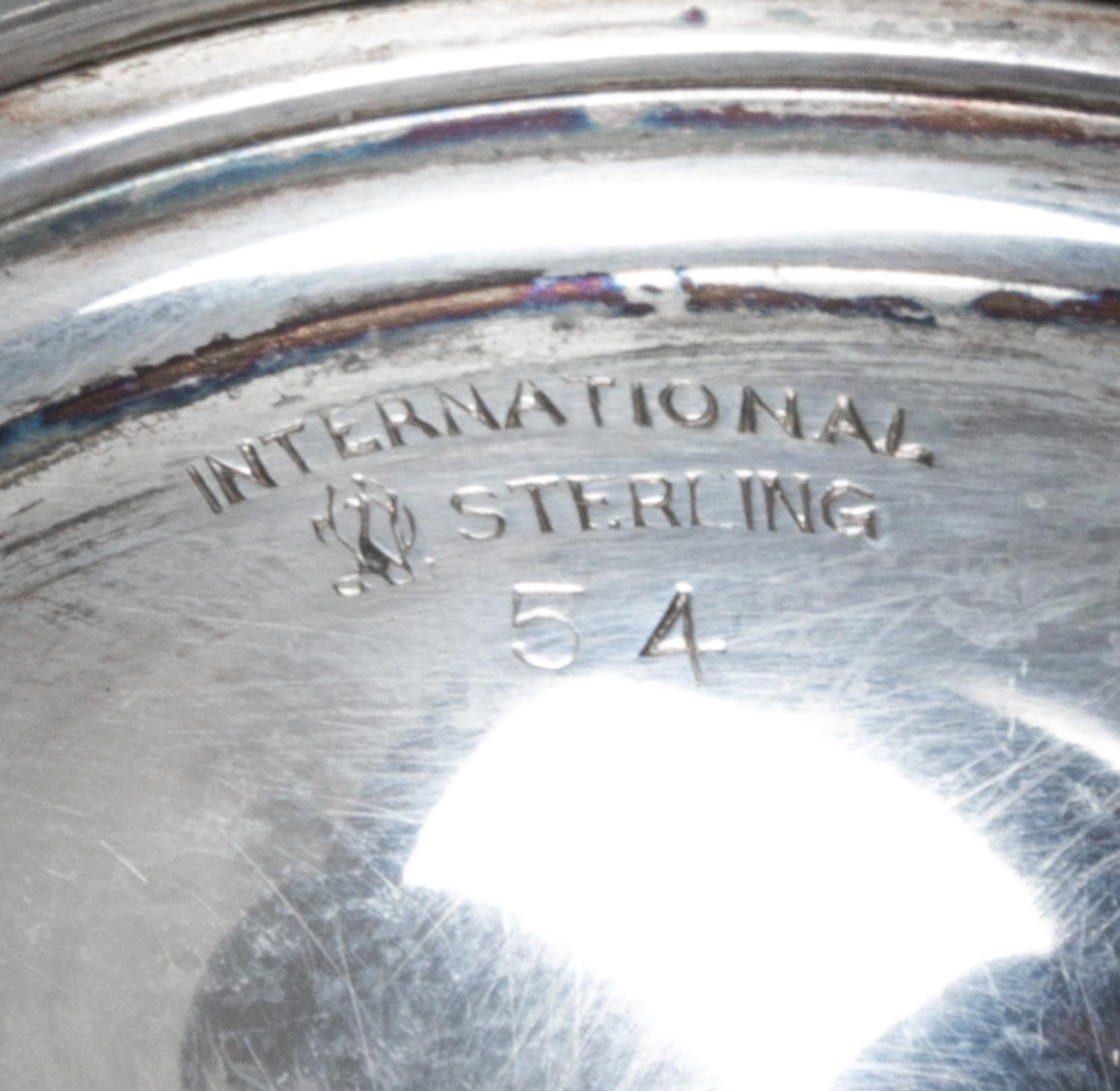 A Set of Ten American Silver Cordials, International Silver Co., Meriden, CT, Mid 20th Century, the circular bowls with flaring rims, r