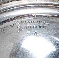 A Set of Ten American Silver Cordials, International Silver Co., Meriden, CT, Mid 20th Century, the circular bowls with flaring rims, r
