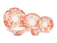 A Royal Crown Derby Red Mikado Porcelain Dinner Service