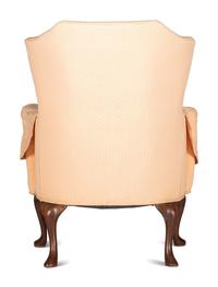 A Queen Anne Style Carved Walnut Upholstered Easy Chair