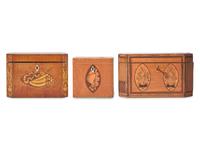 Three George III Shell-Inlaid Satinwood Tea Caddies, Late 18th / Early 19th Century