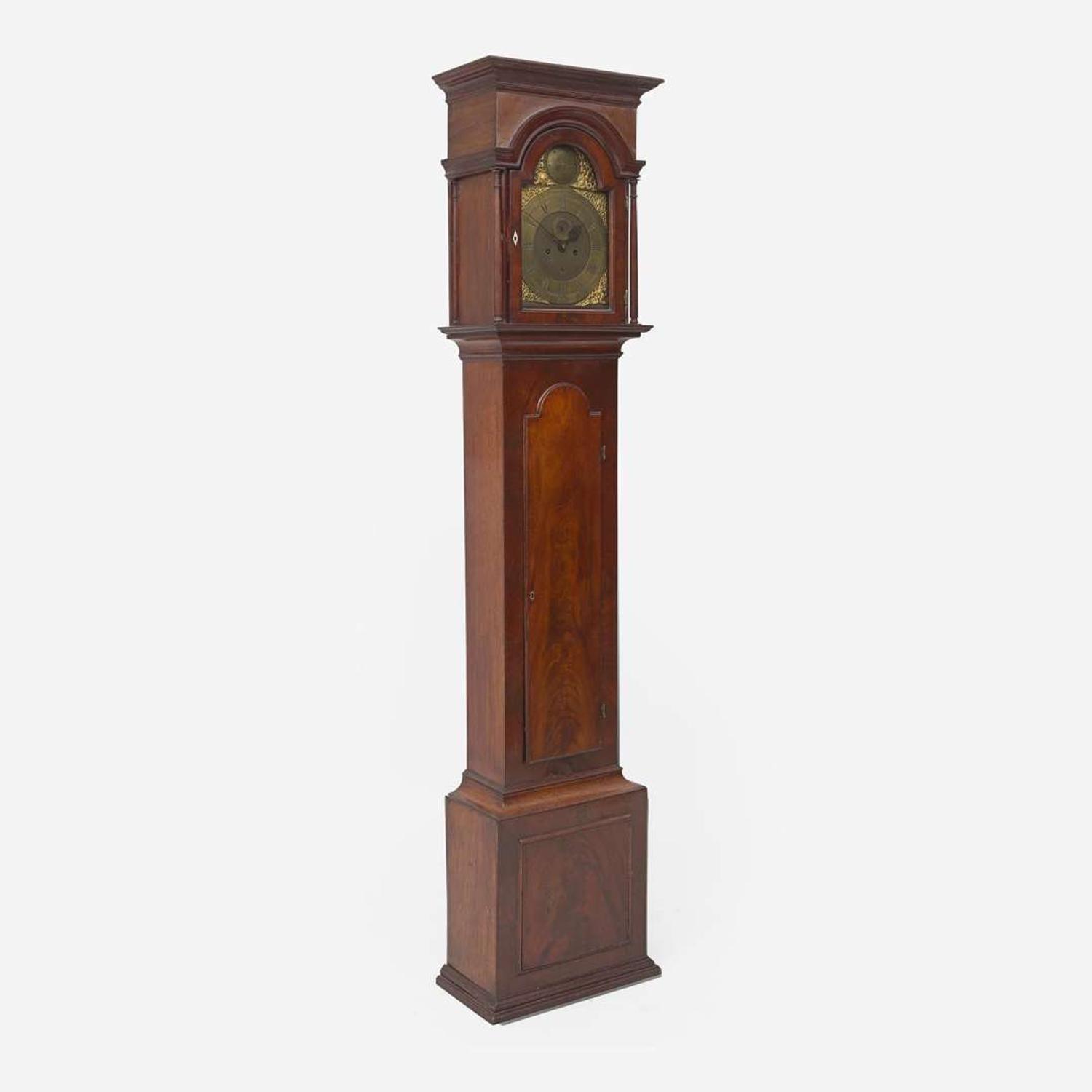 A Queen Anne carved mahogany tall case clock Aaron Miller (died c. 1779), Elizabeth Town, New Jersey, circa 1750-1760