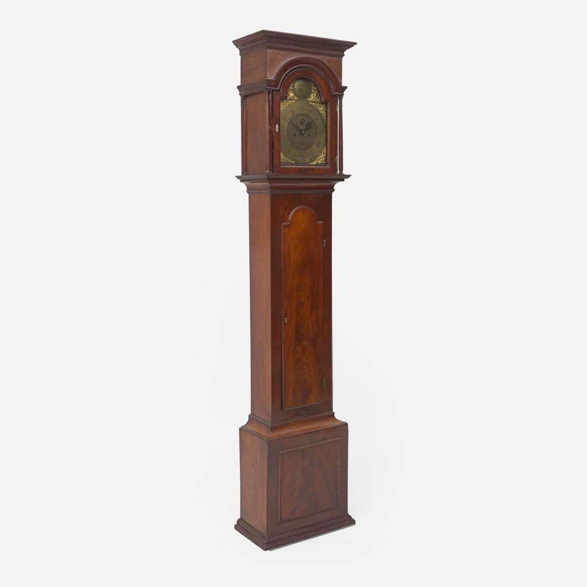 A Queen Anne carved mahogany tall case clock Aaron Miller (died c. 1779), Elizabeth Town, New Jersey, circa 1750-1760