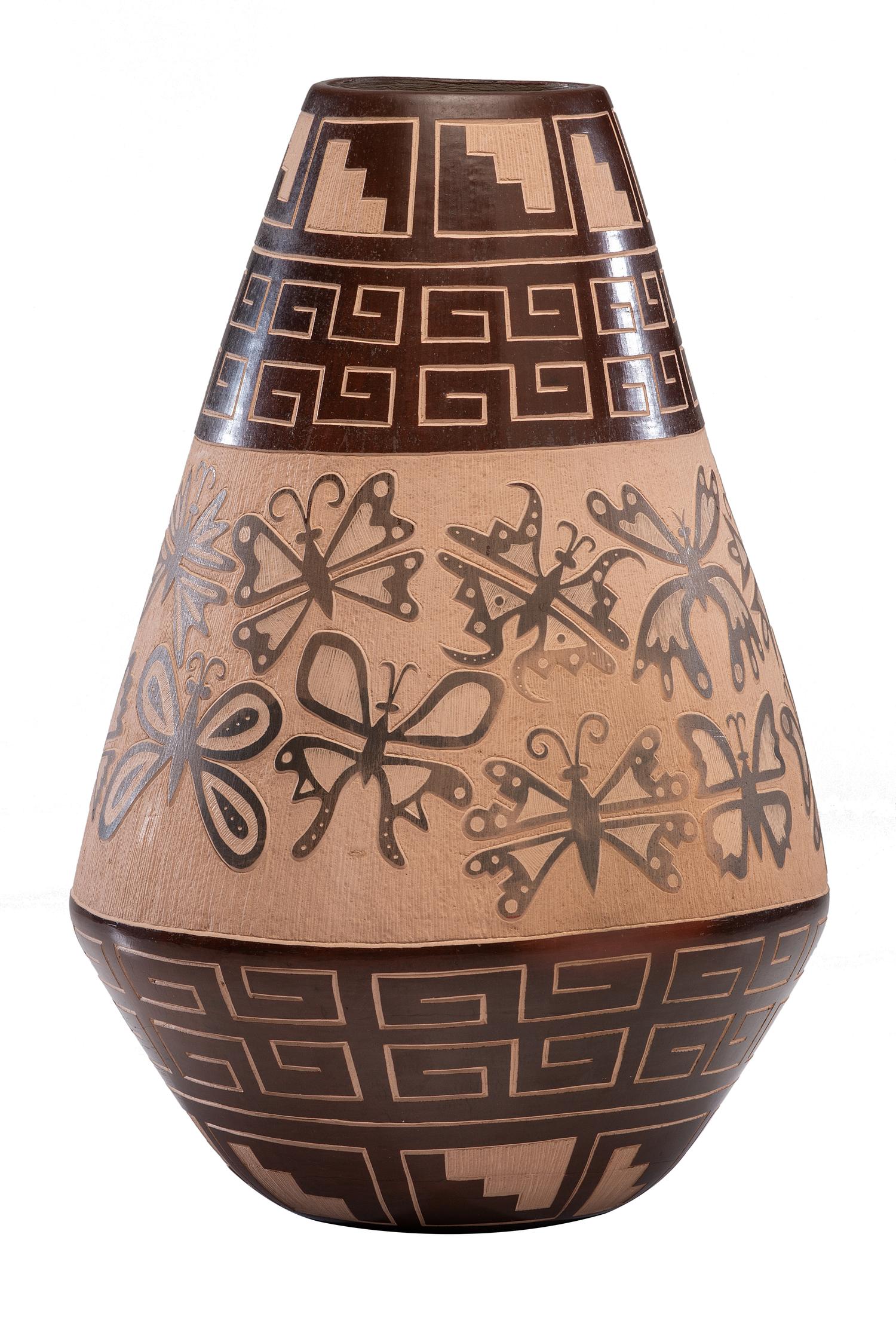 Sgraffito Pottery Jar Summertime, 2007 Lot is located and will ship from Cincinnati, Ohio.