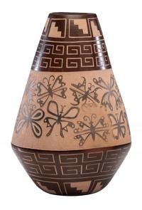 Sgraffito Pottery Jar Summertime, 2007 Lot is located and will ship from Cincinnati, Ohio.