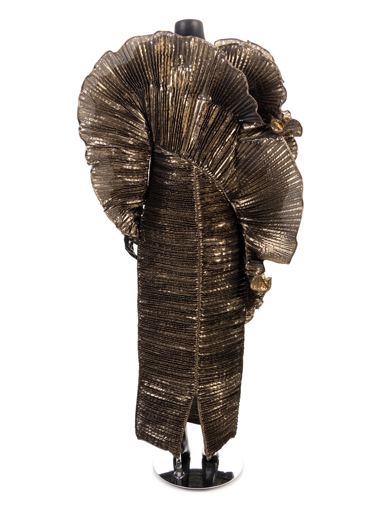Krizia Gold Lame Evening Dress, 1980s