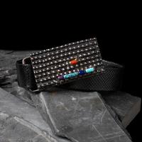 Navajo Tufa Cast Silver Belt Buckle, with Inlay
