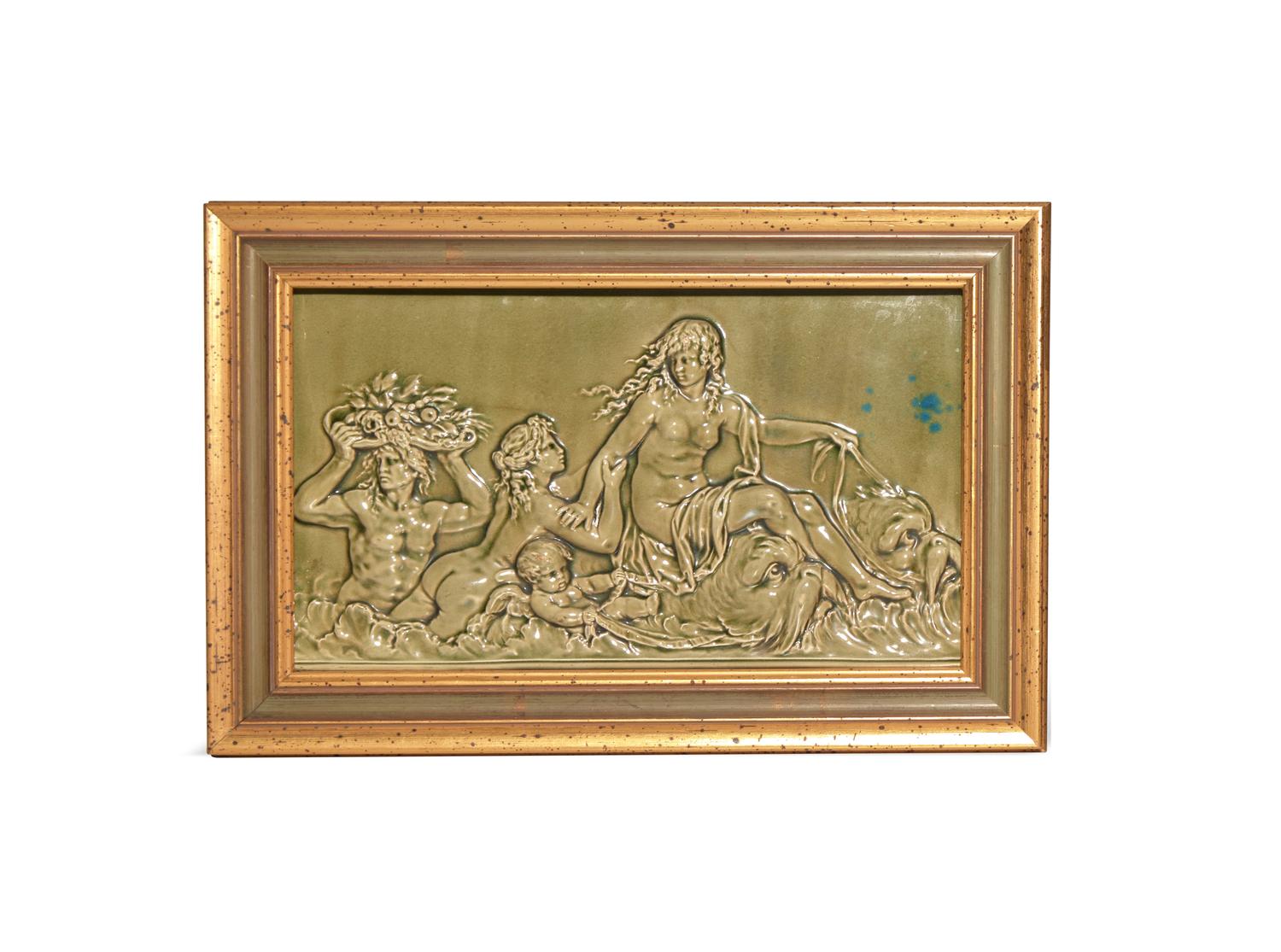 A Wedgwood Majolica 'Sea Nymph' Relief Plaque