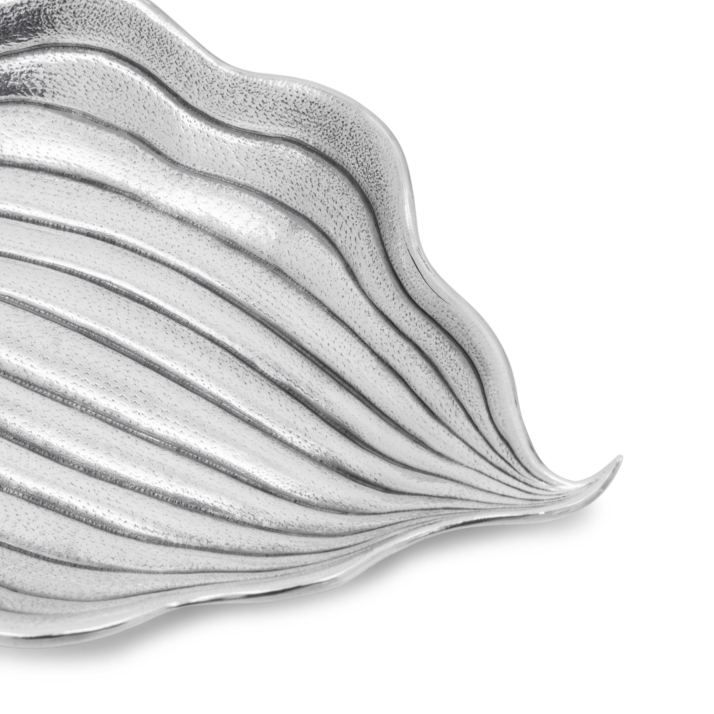 A Buccellati Silver Leaf Form Dish