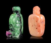 Two Chinese Hardstone Snuff Bottles