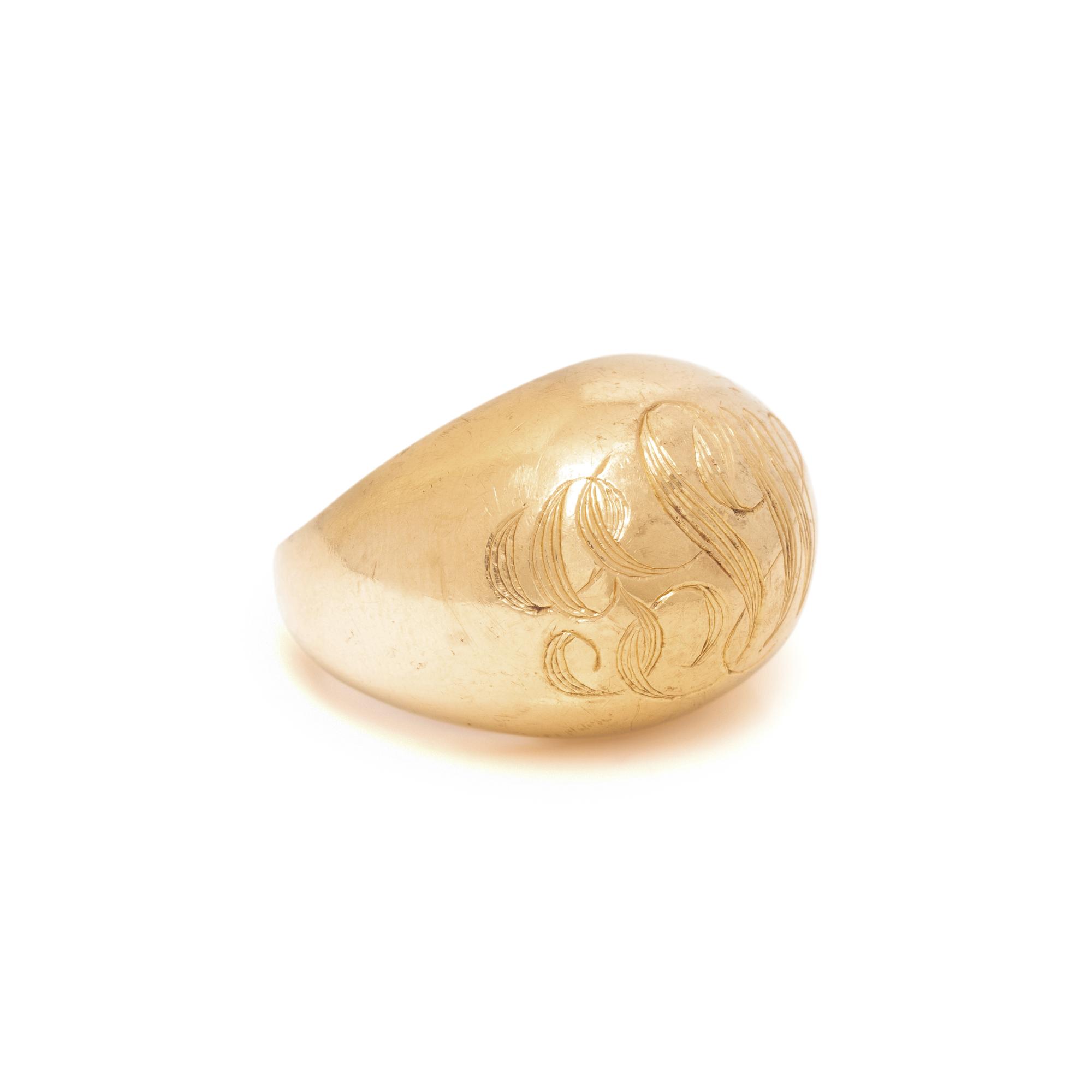 YELLOW GOLD MONOGRAM RING