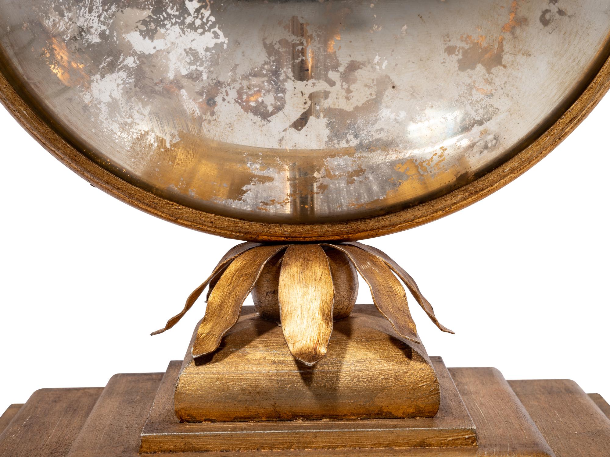 A Contemporary Glass and Gilt Metal Table Lamp
