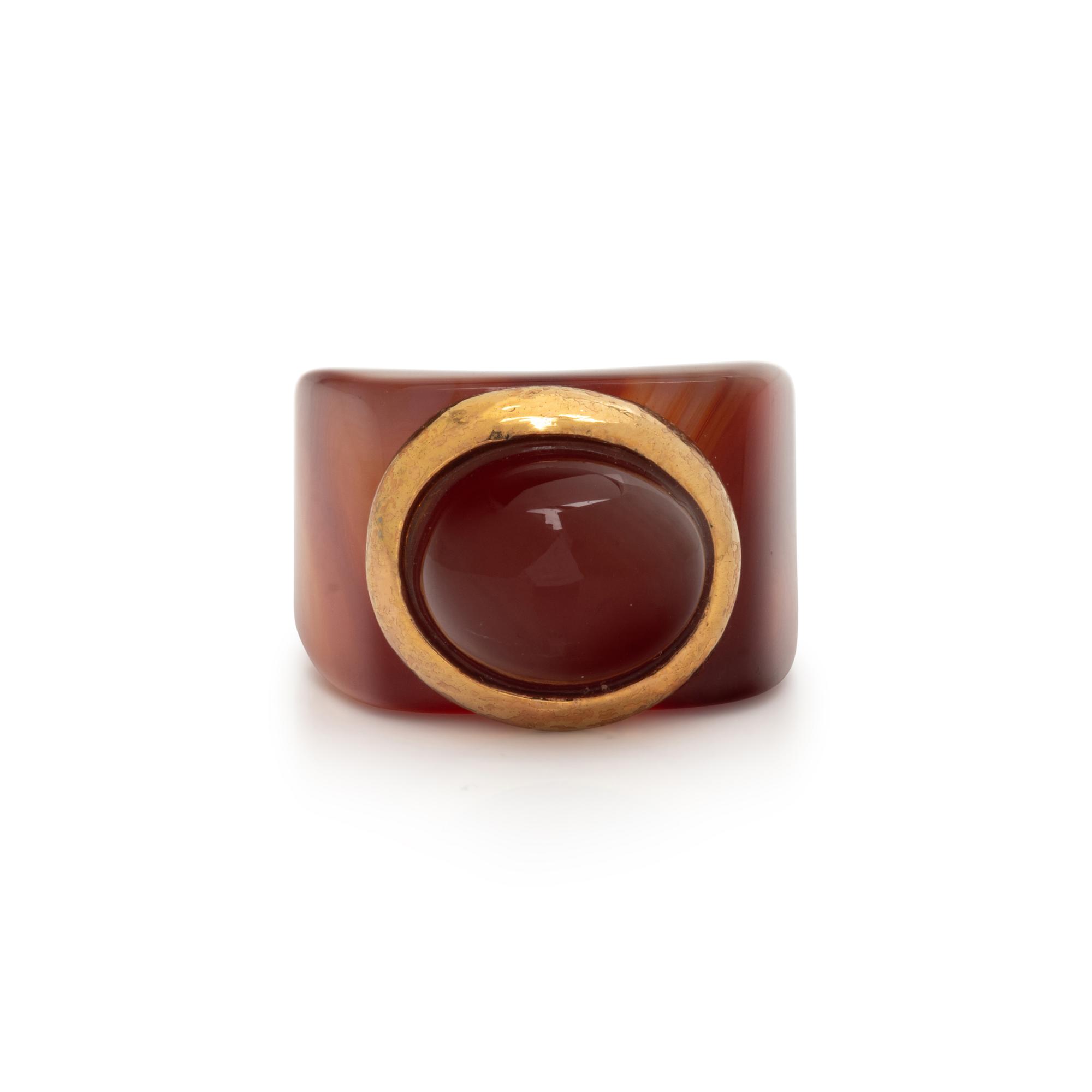 CARNELIAN AND AGATE RING