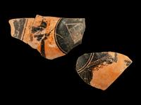 Two Attic Black-Figured Panathenaic Amphora Fragments with Athena