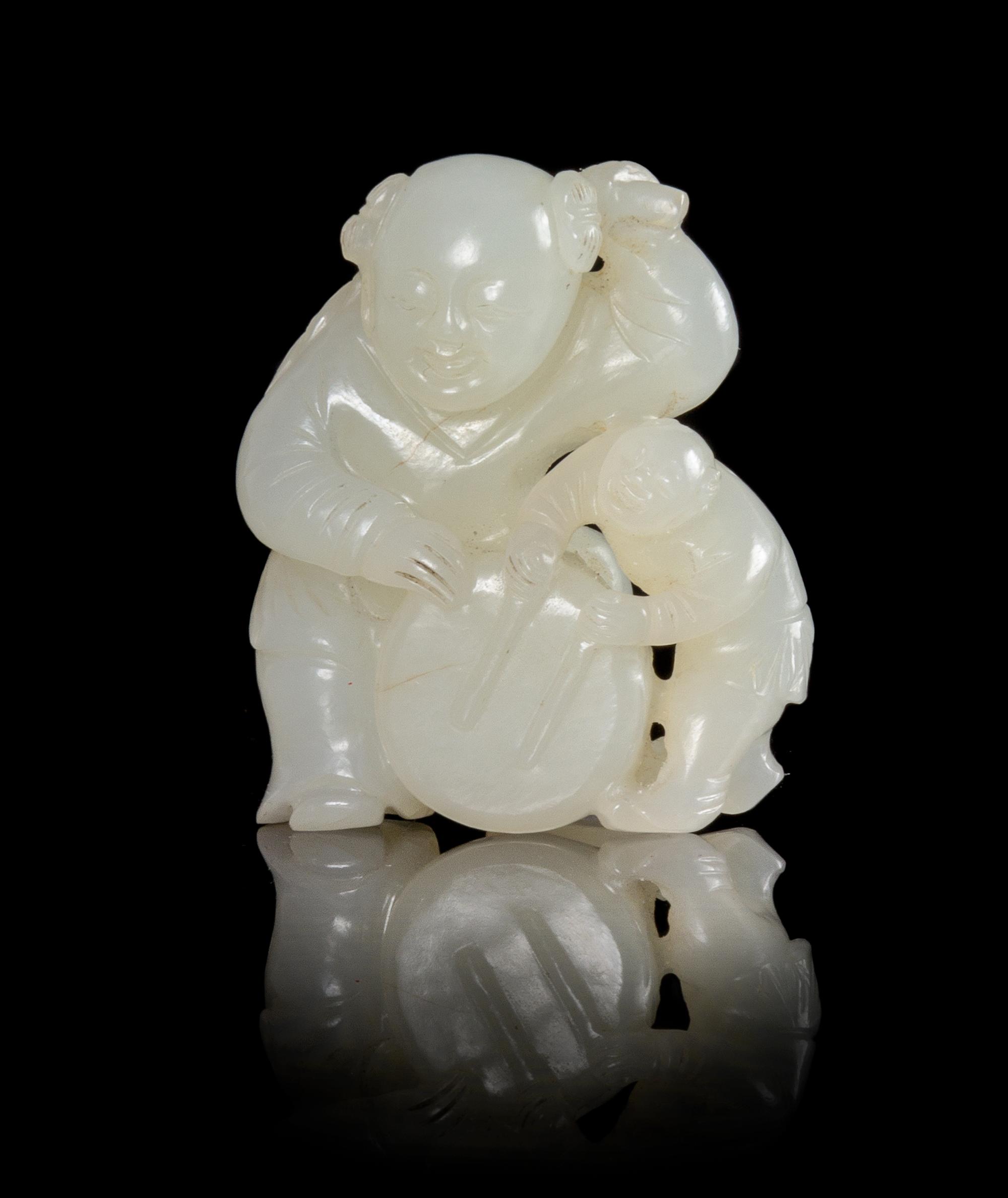 A White Jade Toggle Height 1 3/4 inches.