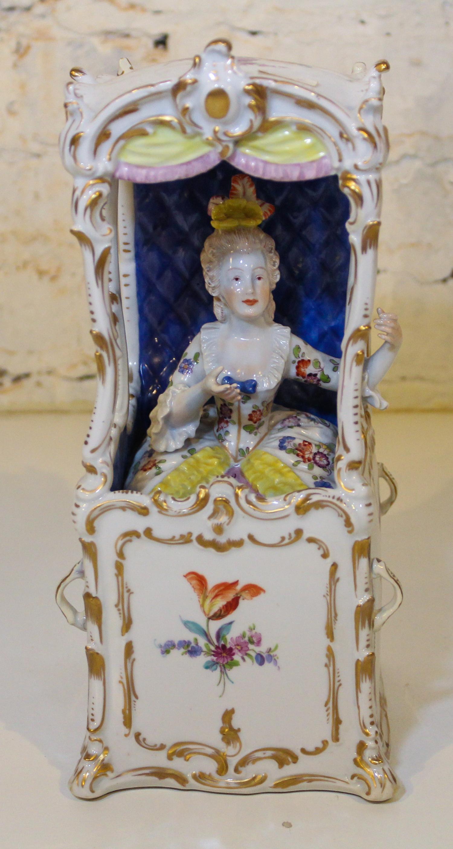 A Continental Porcelain Figural Group Height 11 inches.
