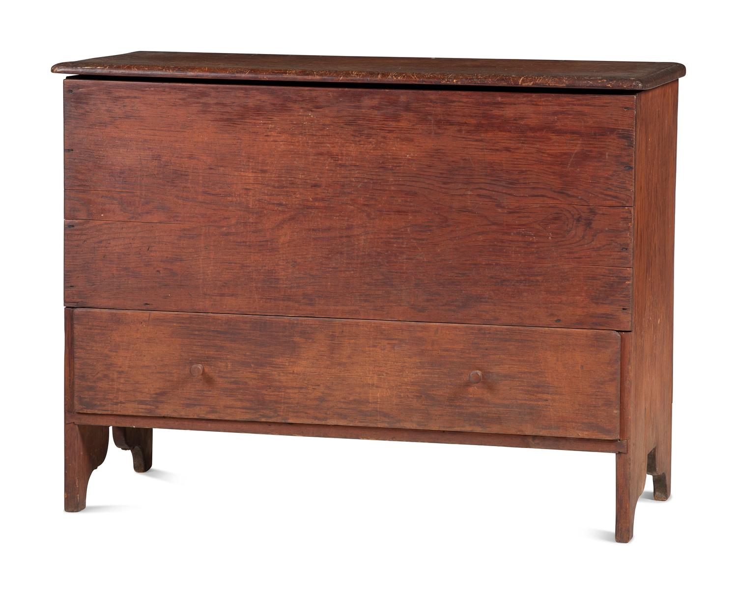 A Country Federal Stained Pine One-Drawer Blanket Chest