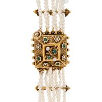 SEED PEARL AND YELLOW GOLD BRACELET
