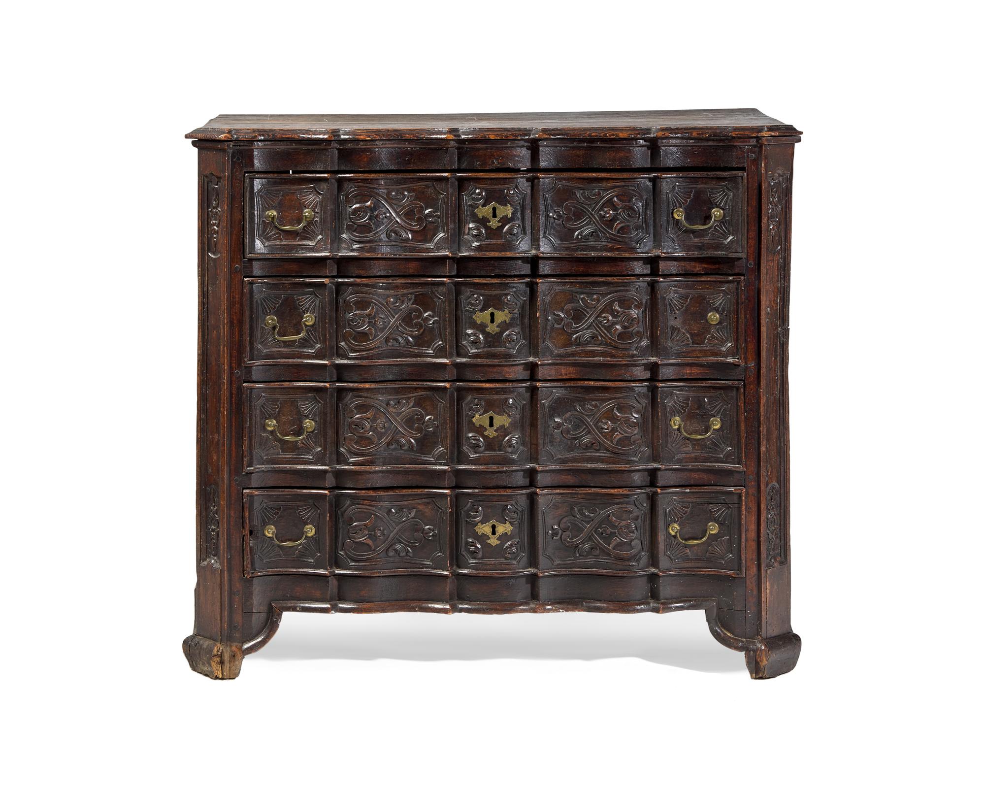 An Indo-Portuguese Hardwood Chest of Drawers