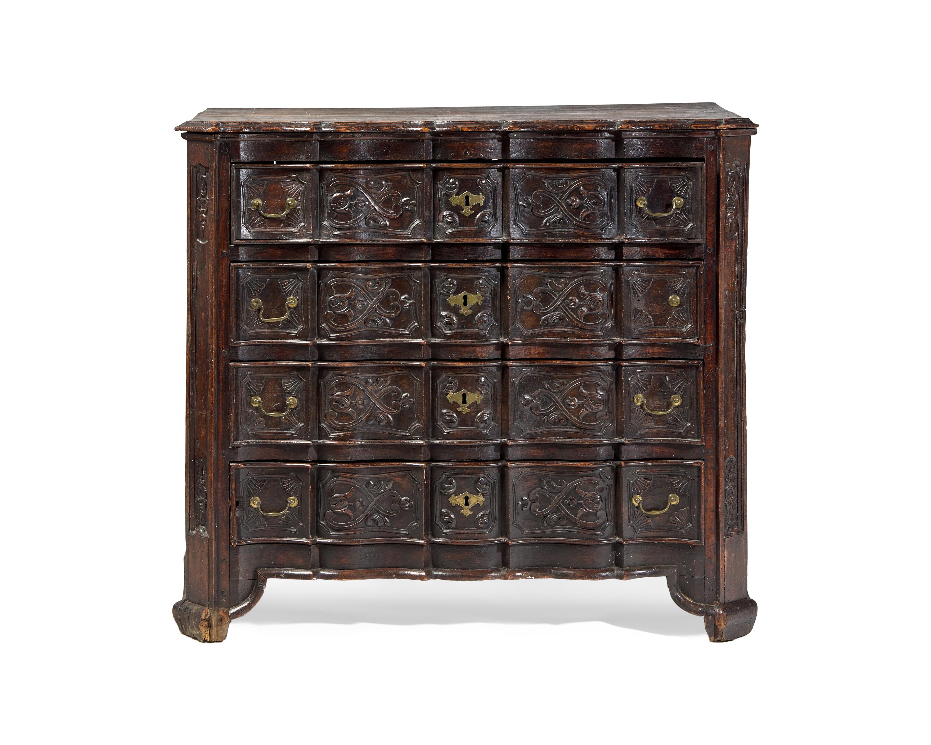 An Indo-Portuguese Hardwood Chest of Drawers