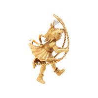 YELLOW GOLD AND DIAMOND BROOCH
