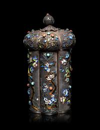 A Chinese Enameled on Silver Filigree Covered Box