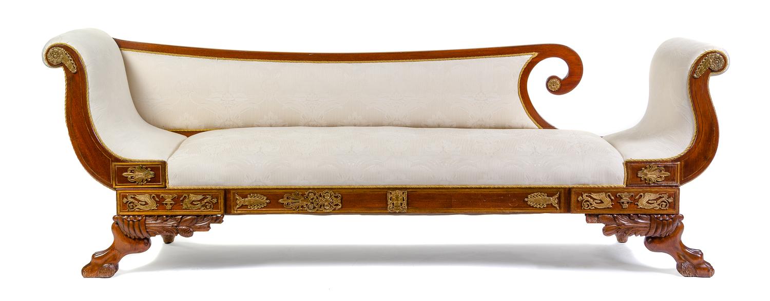 An American Classical Mahogany Recamier Height 36 x width 99 inches. — 19TH CENTURY